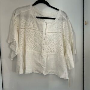 Anthropologie - Pilcro Boxy Crochet Baby Doll Blouse